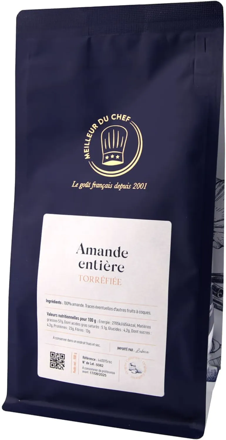 Amande entière torréfiée 500 g DDM proche Lubeca