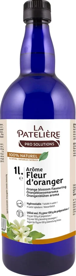 Arôme naturel de fleur d'oranger hydrosoluble 1 litre La Patelière