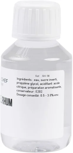 Arôme naturel rhum blanc hydrosoluble 500 ml Selectarôme