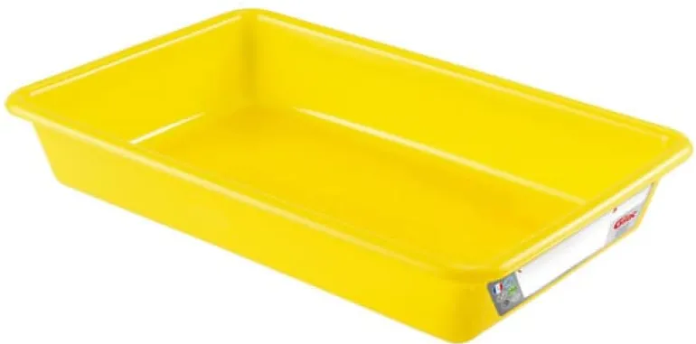 Bac plat norme HACCP 3 L jaune 34 x 23 x ht 7 cm Gilac