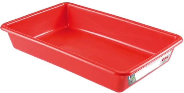 Bac plat norme HACCP 5 L rouge 43 x 28 x ht 7 cm Gilac
