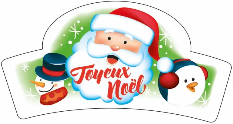Banderole Joyeux Noel en azyme (x 24) Père Noël Florensuc