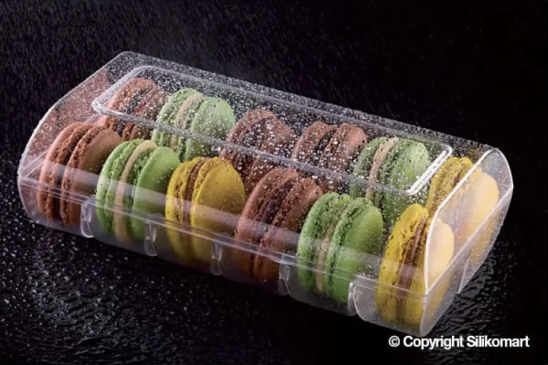 Boîte à macarons Macado blanc nacré pour 12 macarons Silikomart
