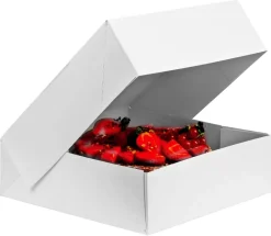 Boîte à savarin carrée blanche hauteur 10 cm 18 x 18 cm (x 50)