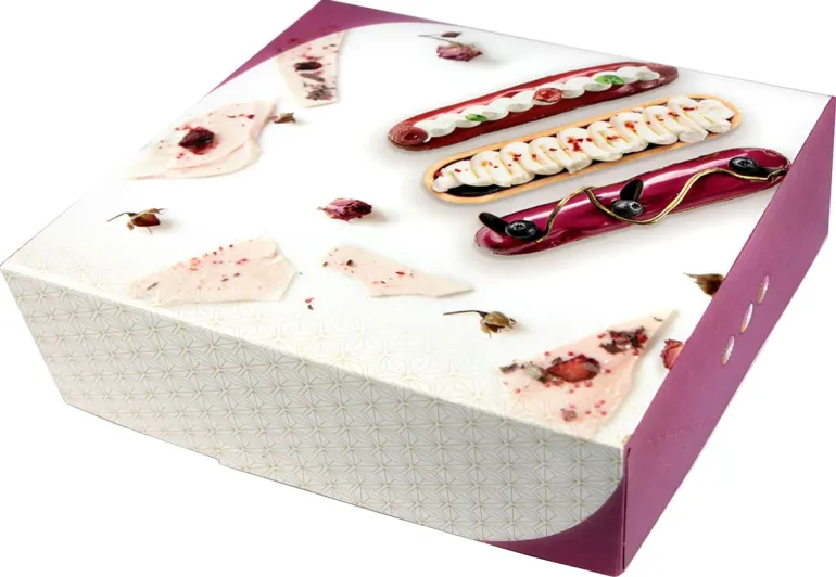 Boîte tarte carrée "Fantaisie" hauteur 5 cm 16 x 16 cm (x 50)
