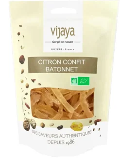Bâtonnets d'écorce de citron confit Bio 250 g Vijaya
