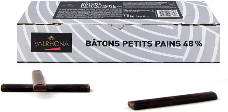 Bâtons de chocolat 48% pour pain au chocolat 1,6 kg (x 300) Valrhona