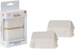 Caissettes mini cakes (x 36) coloris blanc 8 x 5 x ht 3,2 cm Decora
