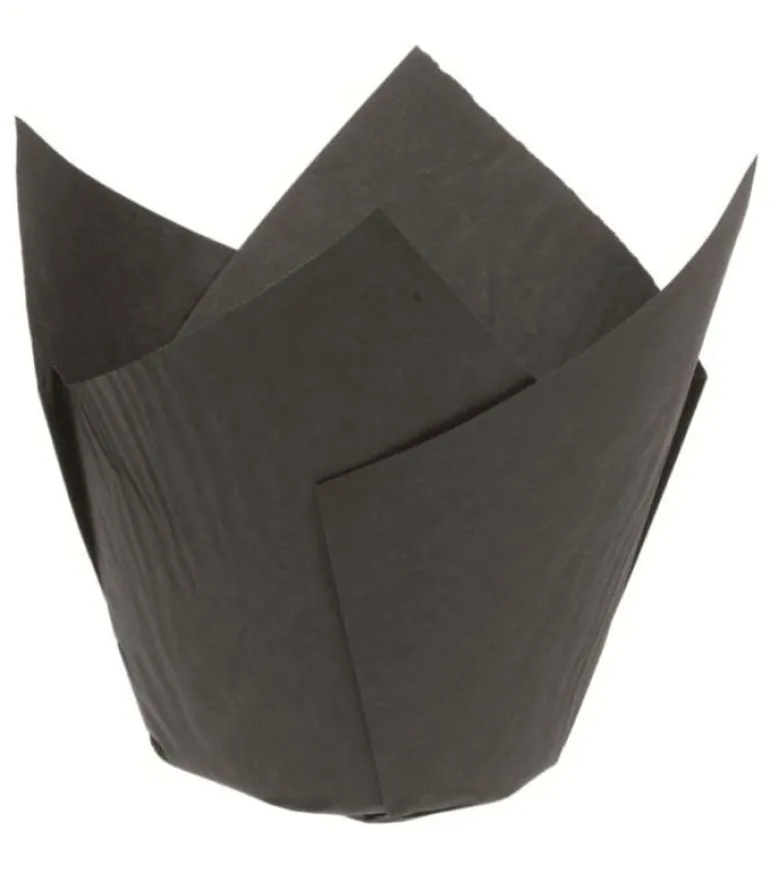 Caissette Tulipcup noire (x 200) droite Ø 5 x ht 8 cm Nordia