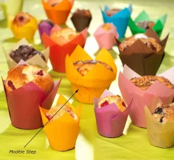 Caissette Tulipcup orange (x 200) droite Ø 5 x ht 8 cm Nordia
