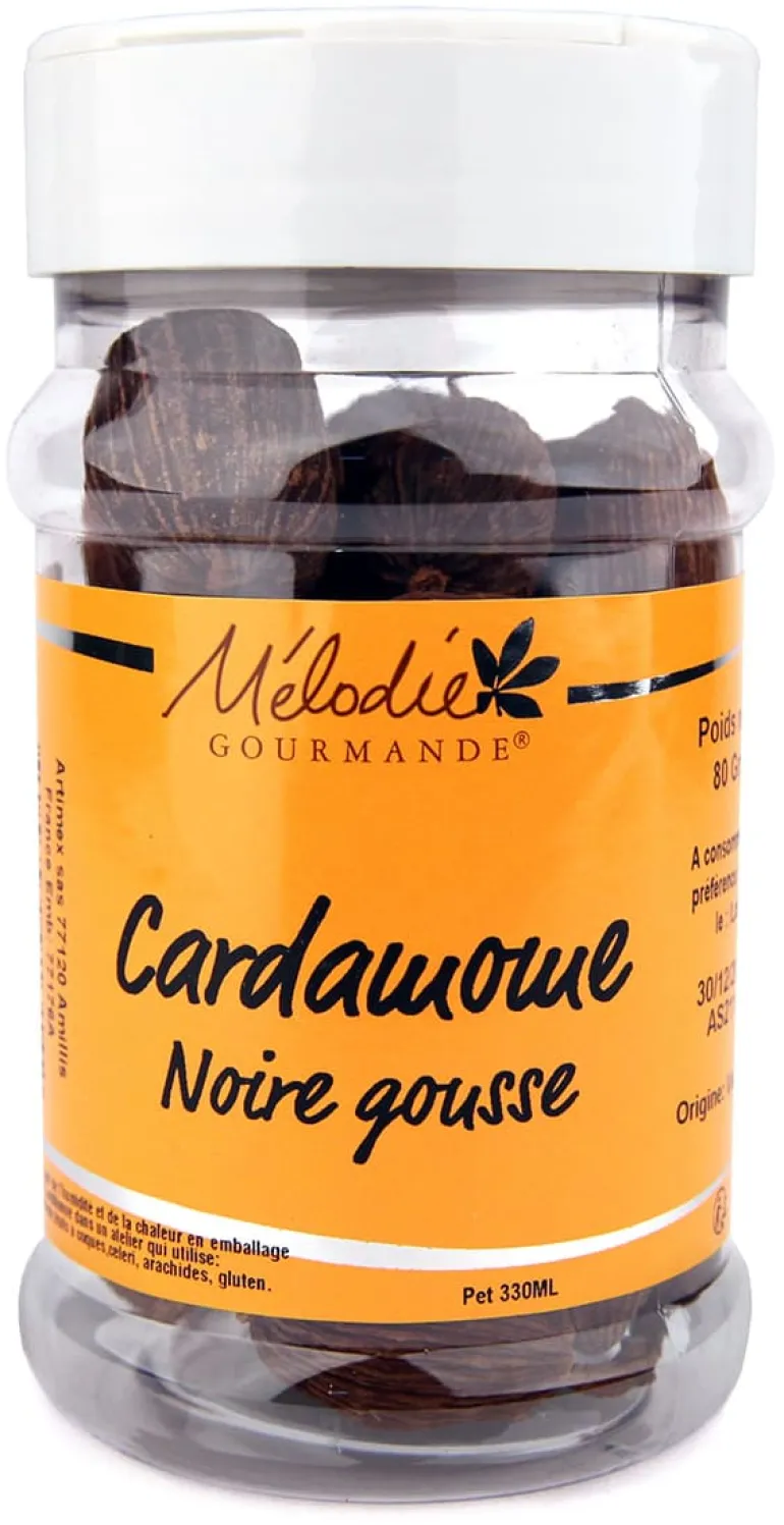 Cardamome noire en gousses 80 g Mélodie Gourmande