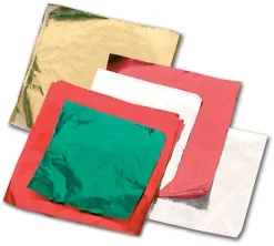 Carré papier métallisé (x 1000) pour chocolats et bonbons Rouge (8 x 8 cm) Mallard Ferrière