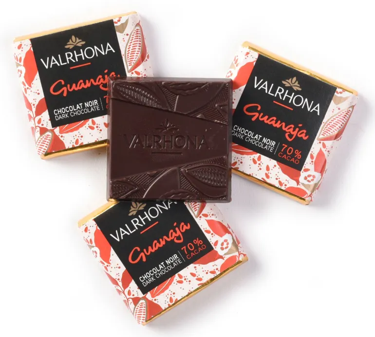 Carrés chocolat Guanaja Instant café par Valrhona 40 napolitains Valrhona