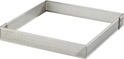 Carré à tarte perforé inox ht 2 cm 8 x 8 cm Mallard Ferrière