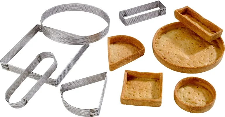 Carré à tarte perforé inox ht 2 cm 14 x 14 cm Mallard Ferrière