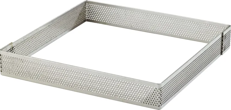 Carré à tarte perforé inox ht 2 cm 20 x 20 cm Mallard Ferrière