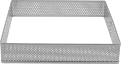 Carré à tarte perforé inox ht 3,5 cm 18 x 18 cm Mallard Ferrière