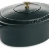 Cocotte ovale en fonte noire 27 x 20 cm Le Chasseur