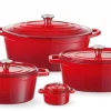 Cocotte ovale en fonte rouge 36,5 x 29 cm Hendi