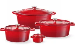 Cocotte ovale en fonte rouge 40,5 x 25,5 cm Hendi