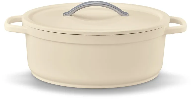 Cocotte ovale Plume beige 31 cm Beka