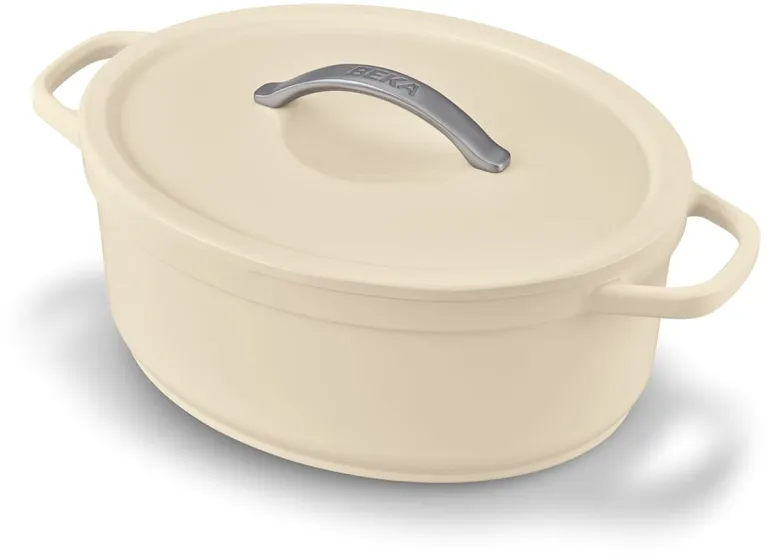 Cocotte ovale Plume beige 31 cm Beka