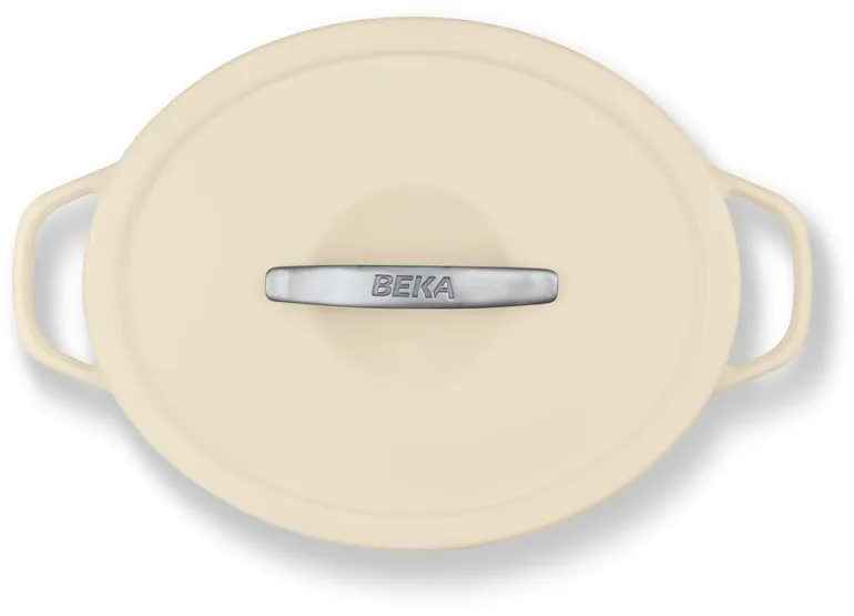 Cocotte ovale Plume beige 31 cm Beka