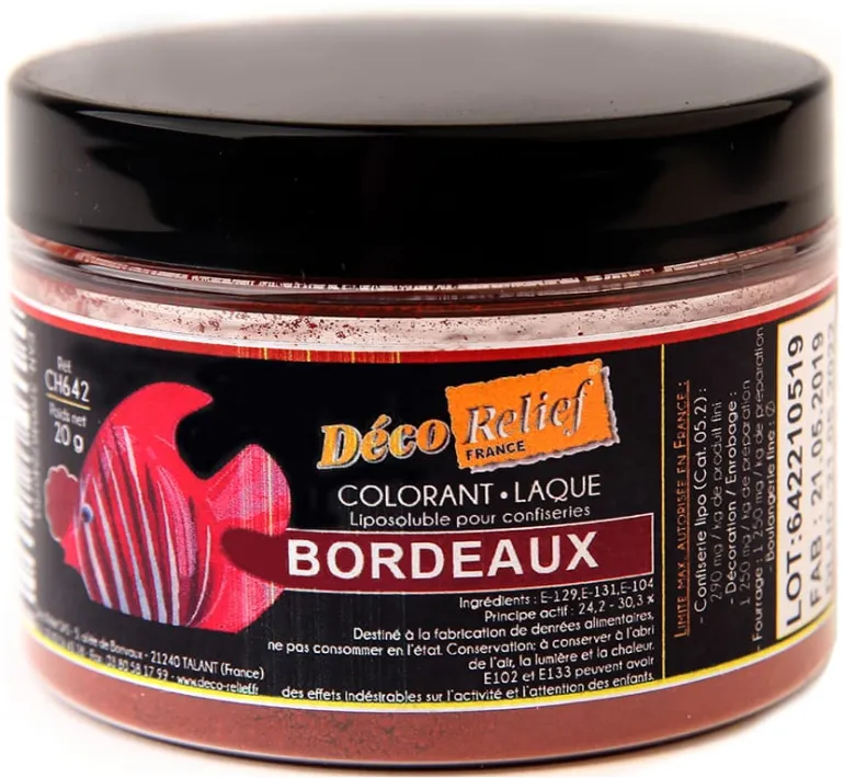 Colorant alimentaire bordeaux 20 g Déco Relief