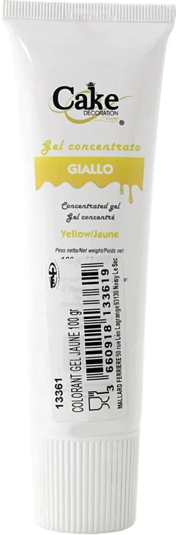 Colorant alimentaire en gel liposoluble Jaune 100 g Cake Décoration