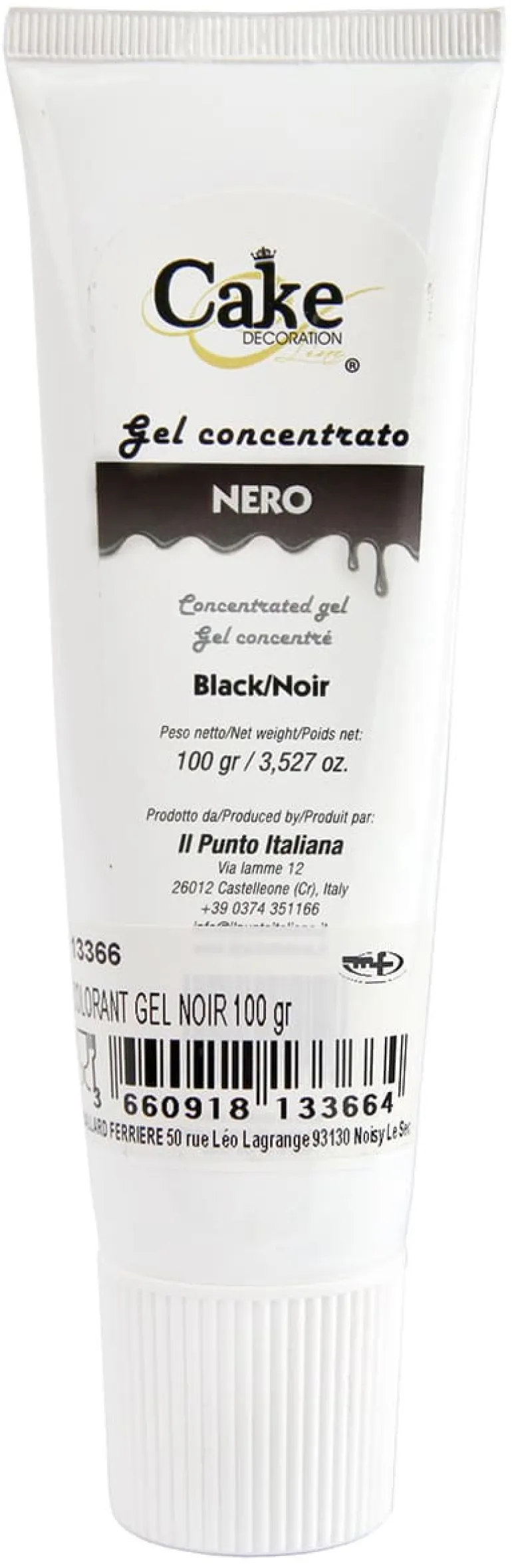 Colorant alimentaire en gel liposoluble Noir 100 g Cake Décoration