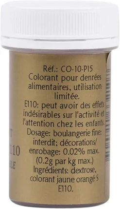 Colorant alimentaire en poudre orange 10 g Selectarôme