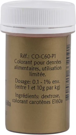 Colorant alimentaire en poudre orange carotène 10 g Selectarôme