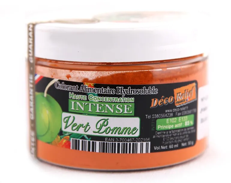 Colorant alimentaire en poudre vert pomme 50 g Déco Relief