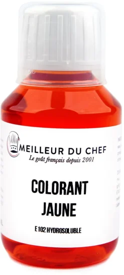 Colorant alimentaire liquide jaune citron E102 1 litre Meilleur du Chef
