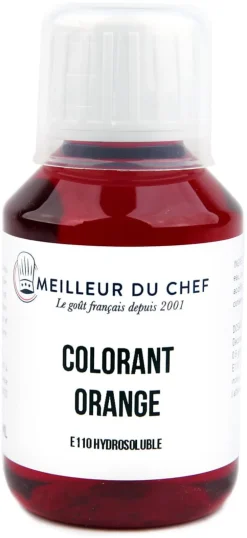 Colorant alimentaire liquide orange E110 1 litre Meilleur du Chef