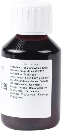 Colorant alimentaire liquide rouge coquelicot E129 115 ml Meilleur du Chef