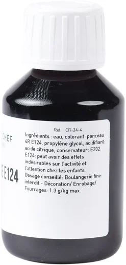 Colorant alimentaire liquide rouge fraise E124 1 litre Meilleur du Chef