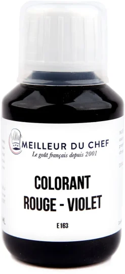 Colorant alimentaire liquide rouge-violet E163 1 litre Meilleur du Chef