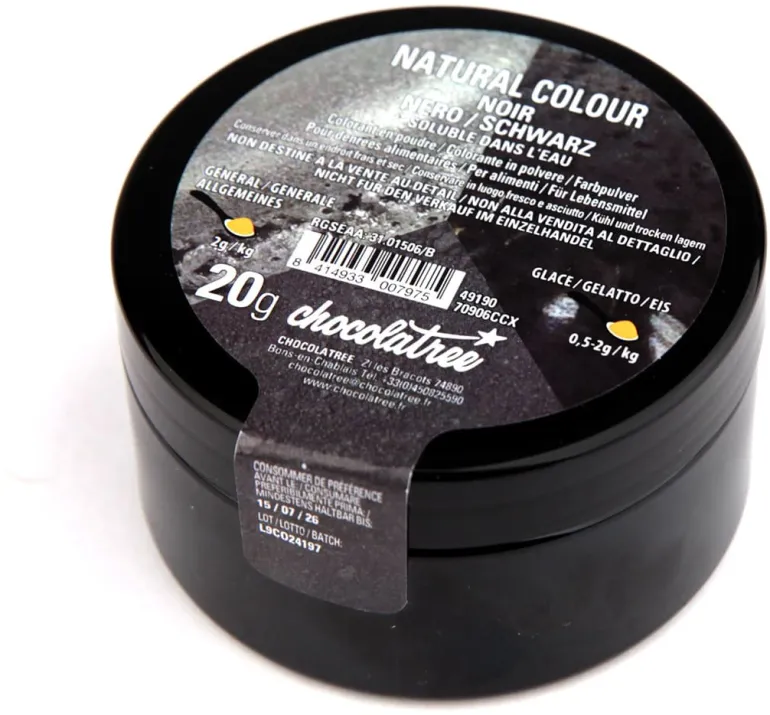 Colorant naturel noir en poudre hydrosoluble 20 g Chocolatree