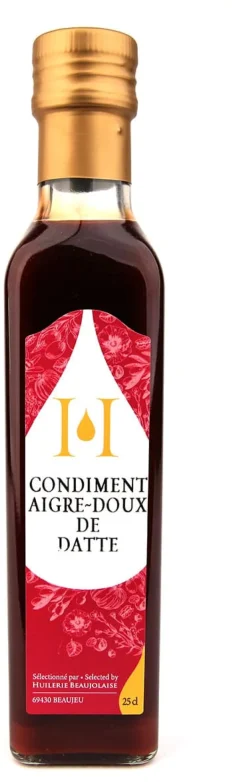 Condiment aigre-doux dattes 25 cl Huilerie Beaujolaise