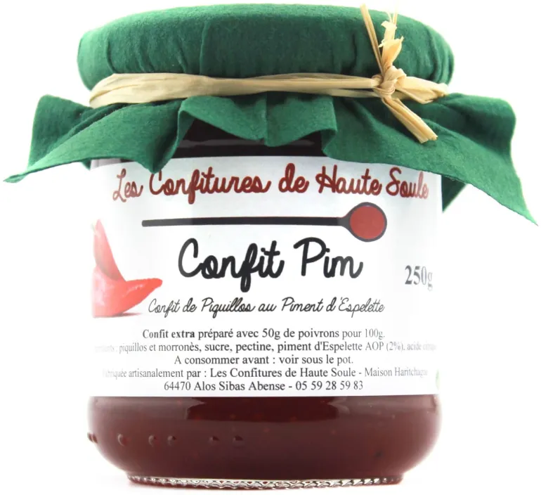 Confit PIM piquillos et piment d'Espelette 250 g Confitures de Haute Soule