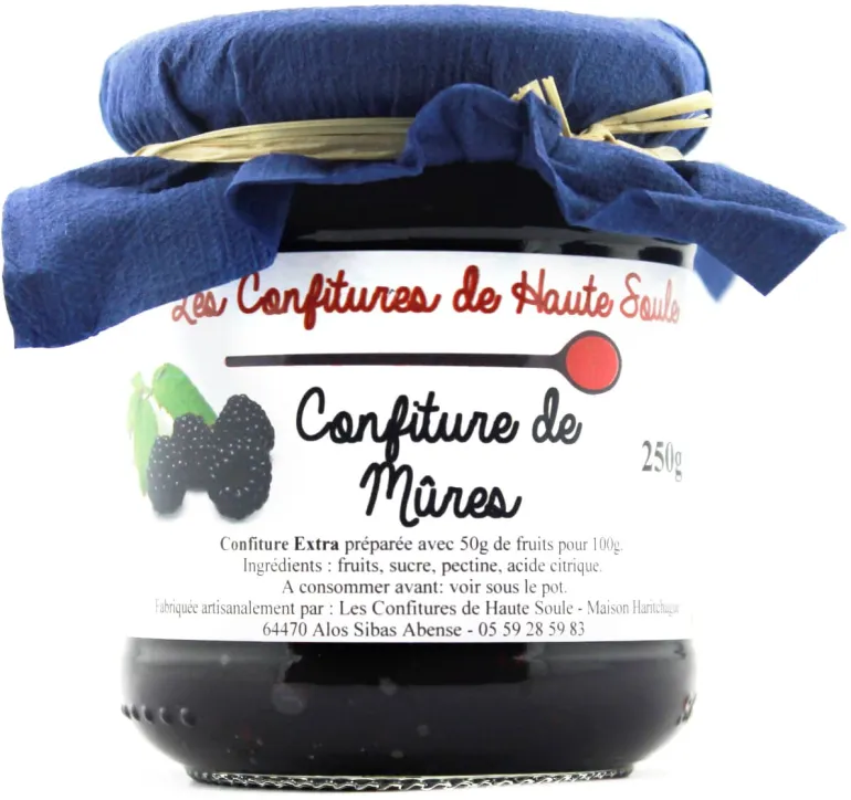 Confiture de mûre 250 g Confitures de Haute Soule