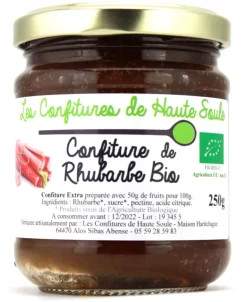 Confiture de rhubarbe Bio 250 g Confitures de Haute Soule