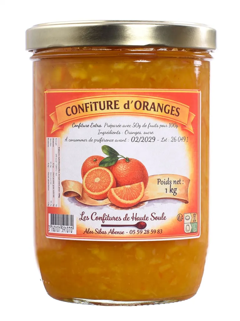 Confiture d'orange 1 kg Confitures de Haute Soule