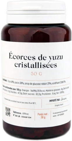 Écorces de yuzu cristallisées 50 g