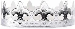 Couronne de roi Fleurs de Lys argent avec attache carton 5 unités Nordia