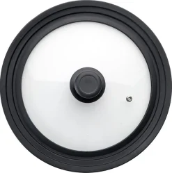 Couvercle en verre bord silicone de 16 à 20 cm Ibili