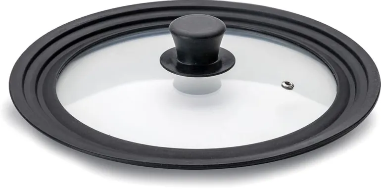 Couvercle en verre bord silicone de 24 à 28 cm Ibili