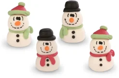 Décors en sucre Assortiment Bonhommes de neige 4 pièces Modécor