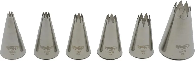Douilles pâtisserie cannelées inox (x 6) Mallard Ferrière